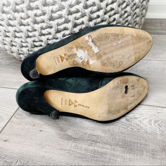 Daniblack Crucial Suede Split Vamp Stiletto Ankle Booties Dark Green Size 8.5M - Picture 7 of 8